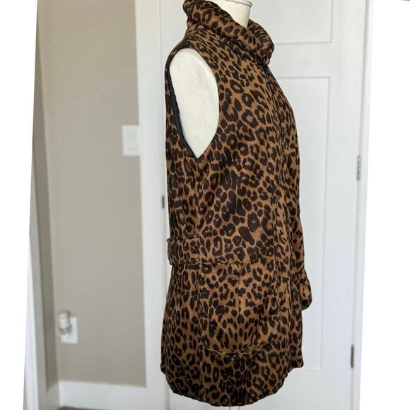 Love Token Vest Womens Small Leopard Print Puffer - Picture 3 of 9